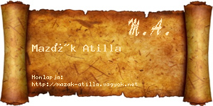 Mazák Atilla névjegykártya